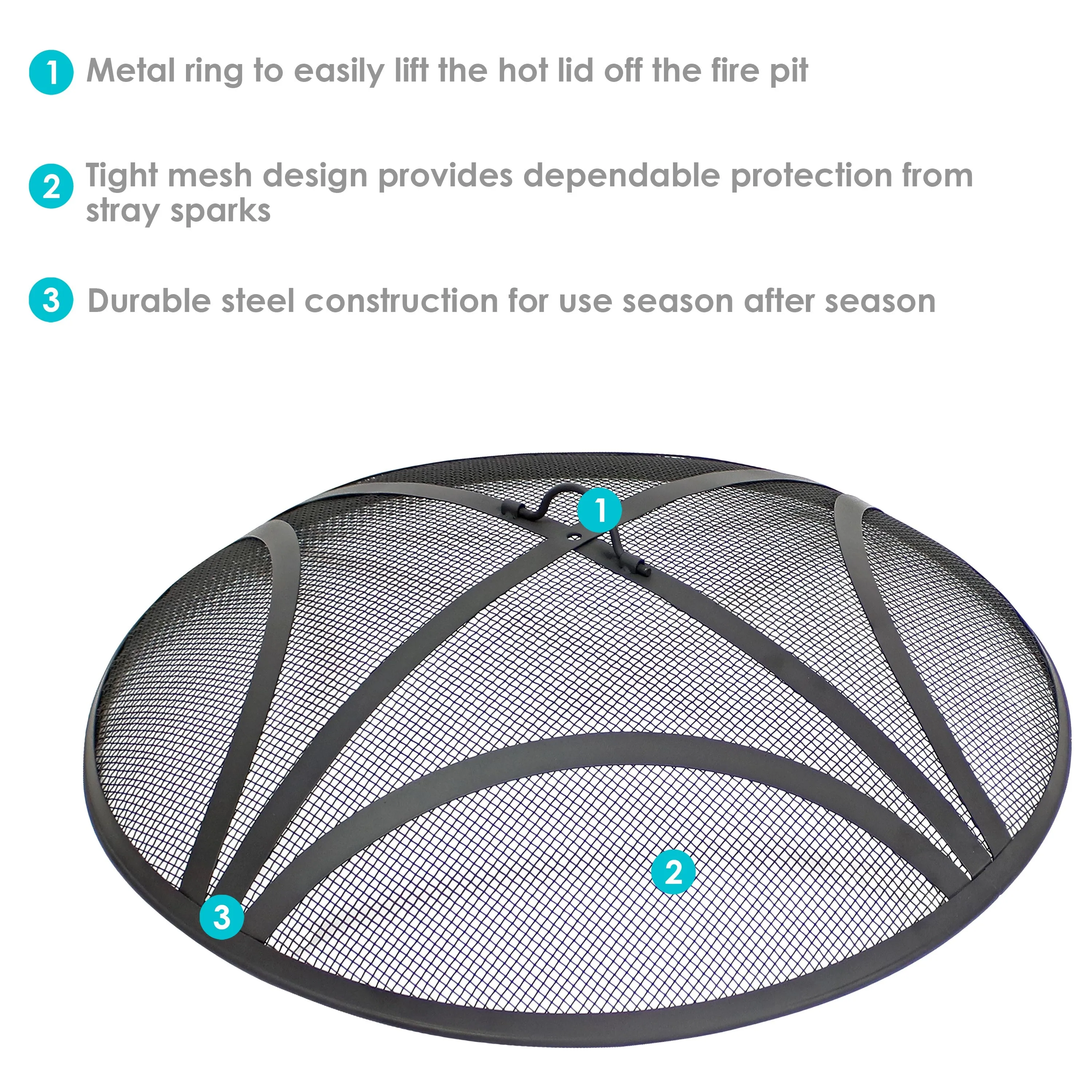 Sunnydaze Reinforced Steel Mesh Outdoor Fire Pit Spark Screen