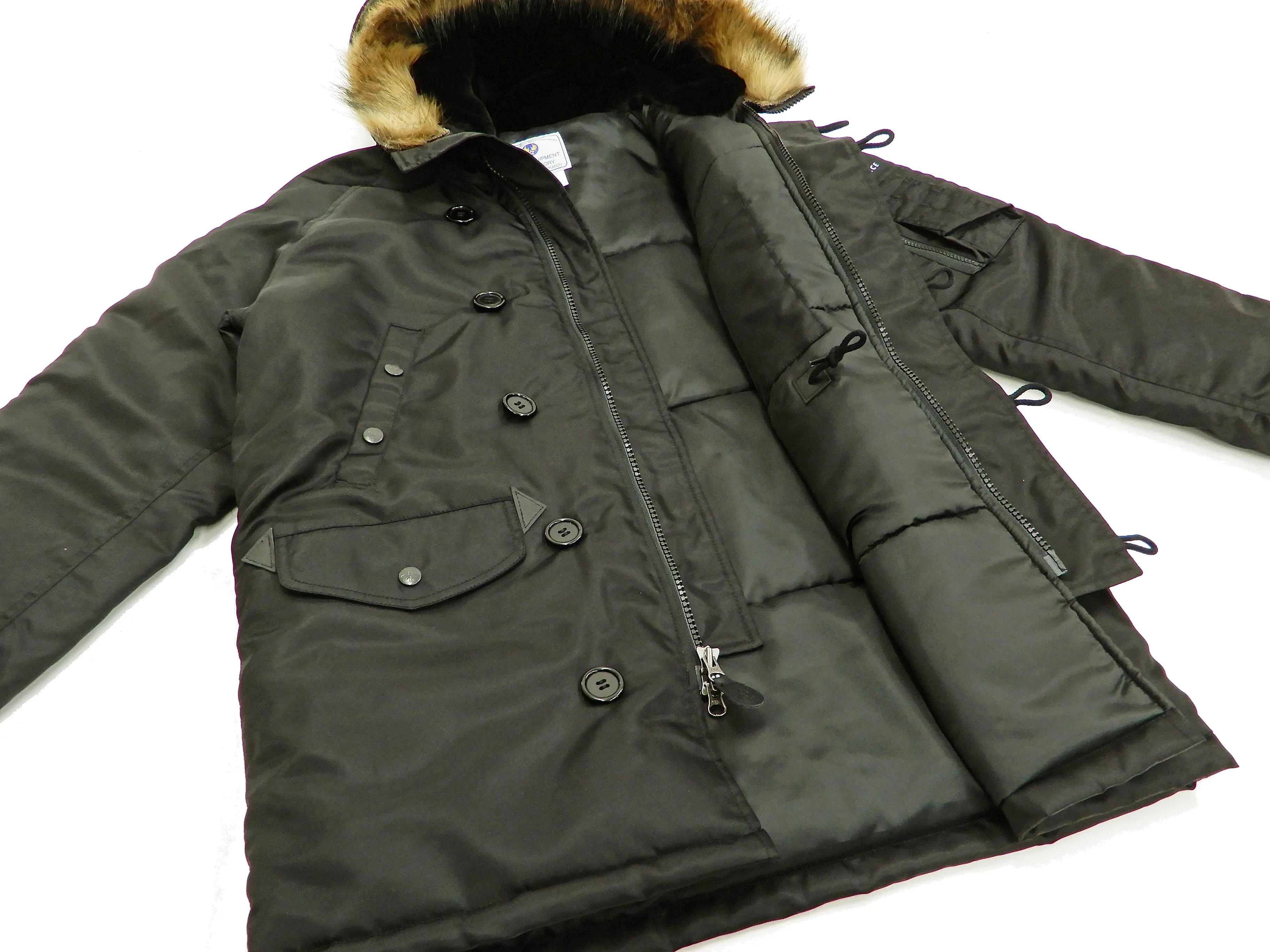 Tedman N-3B Parka Men's Winter Padded Coat Jacket with Patch TN3B-070 Black