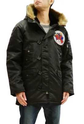 Tedman N-3B Parka Men's Winter Padded Coat Jacket with Patch TN3B-070 Black