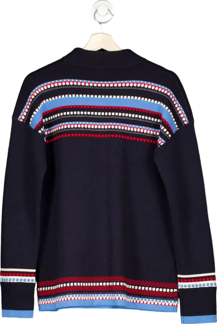 Tory Burch Black & Multi-Stripe Knit Jumper Size M