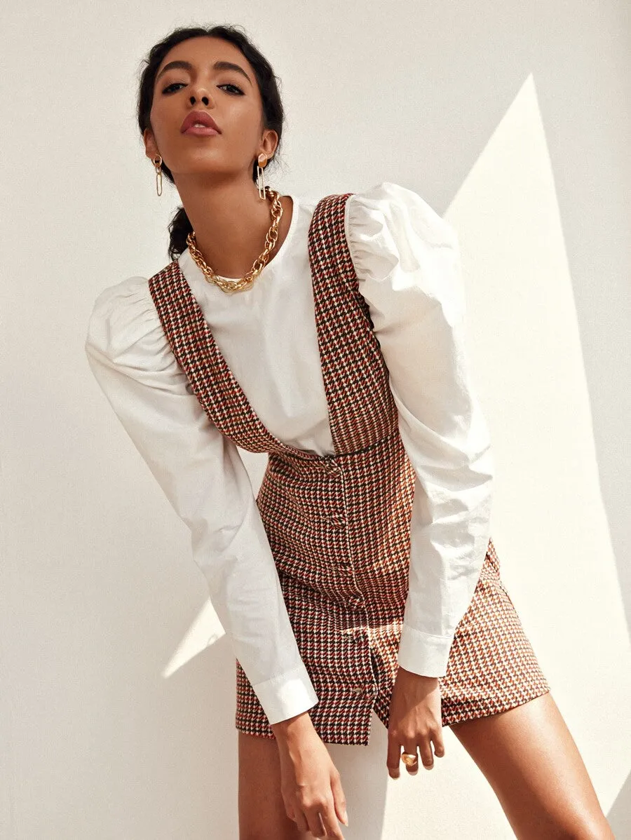 Tweed Overall Print Dress