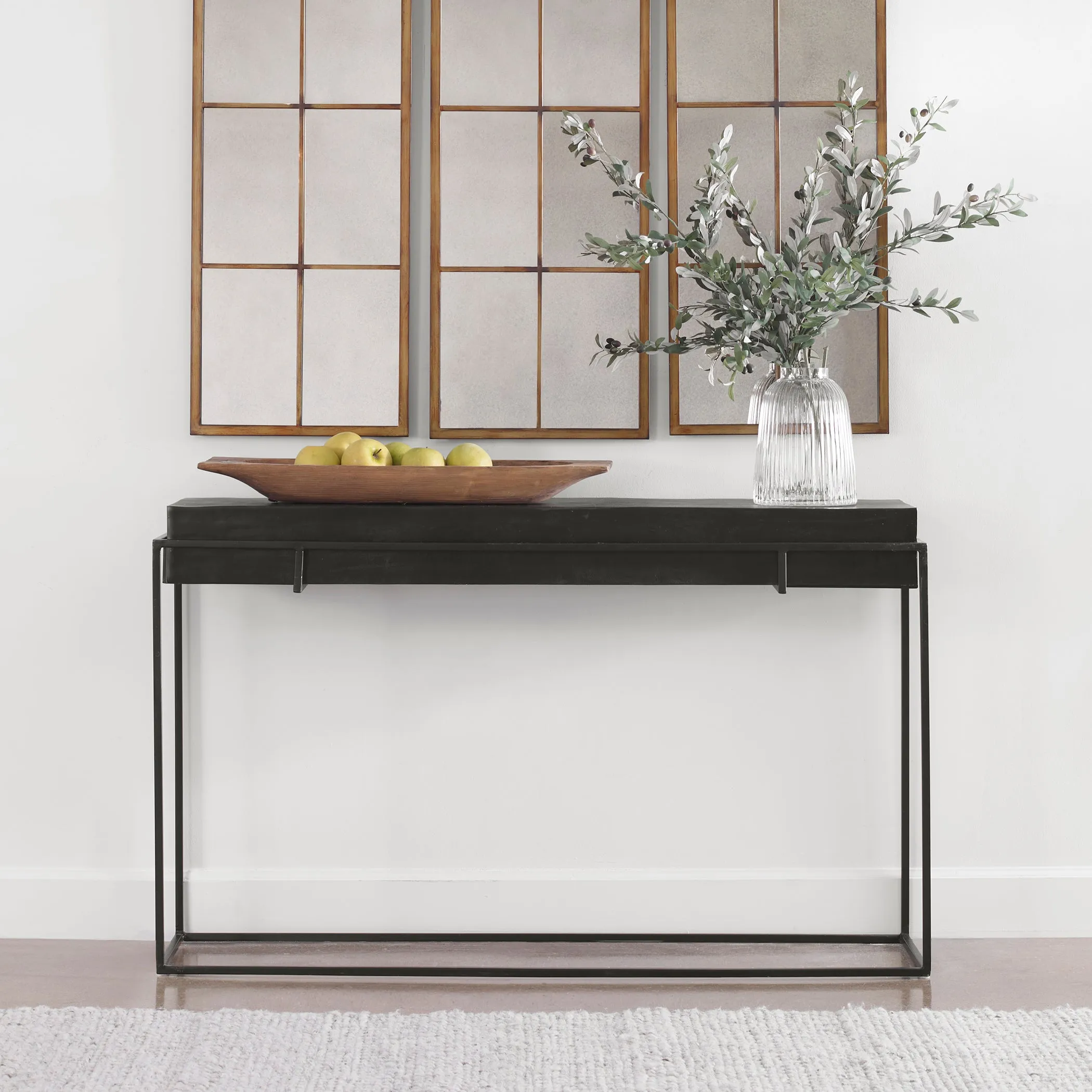 Uttermost Telone Modern Black Console Table