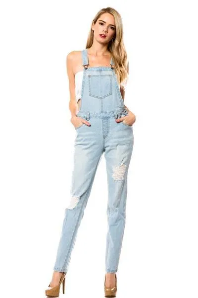 What You Know Distressed Overalls