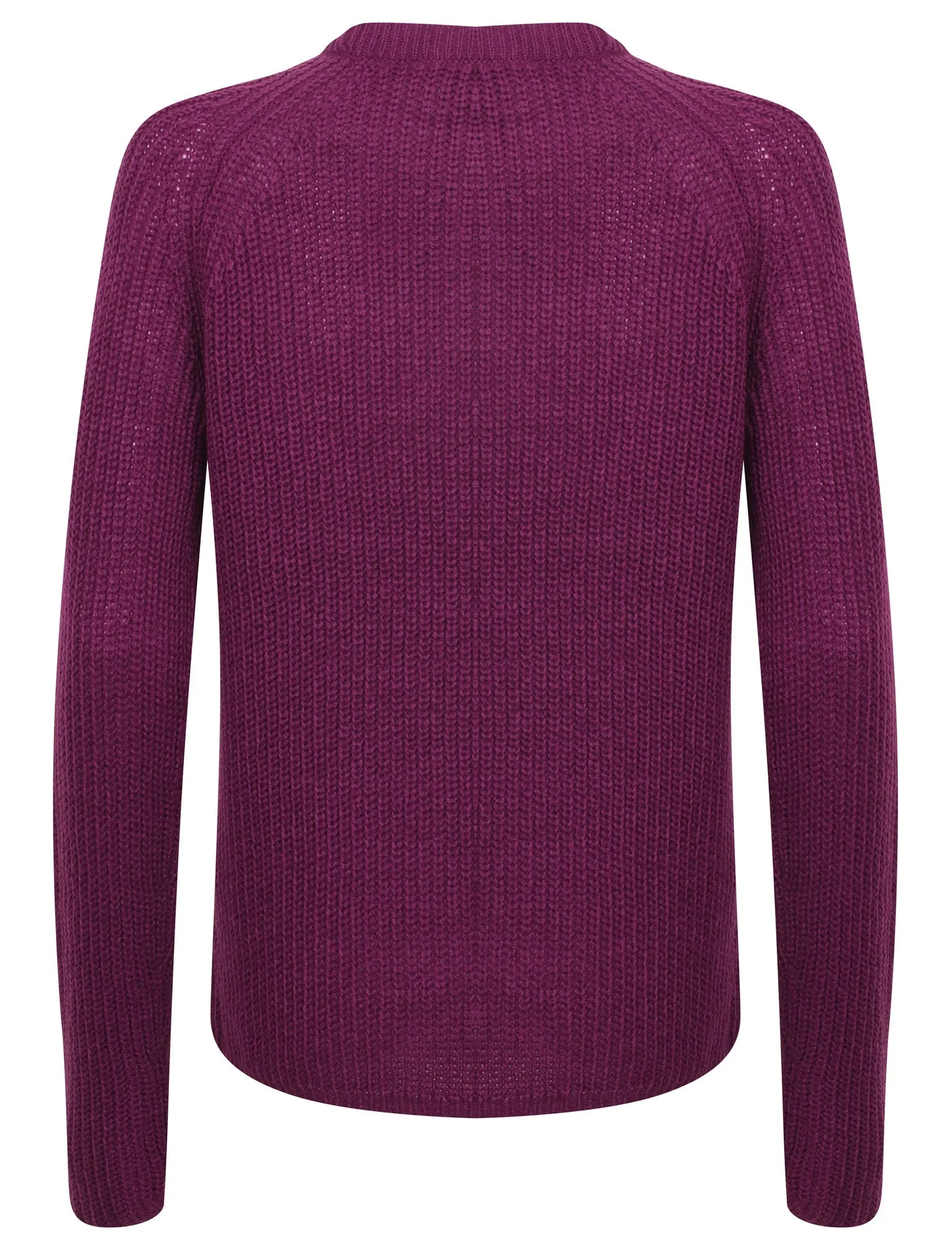 Willow Knitted Crew Neck Jumper In Grape Juice - Amara Reya