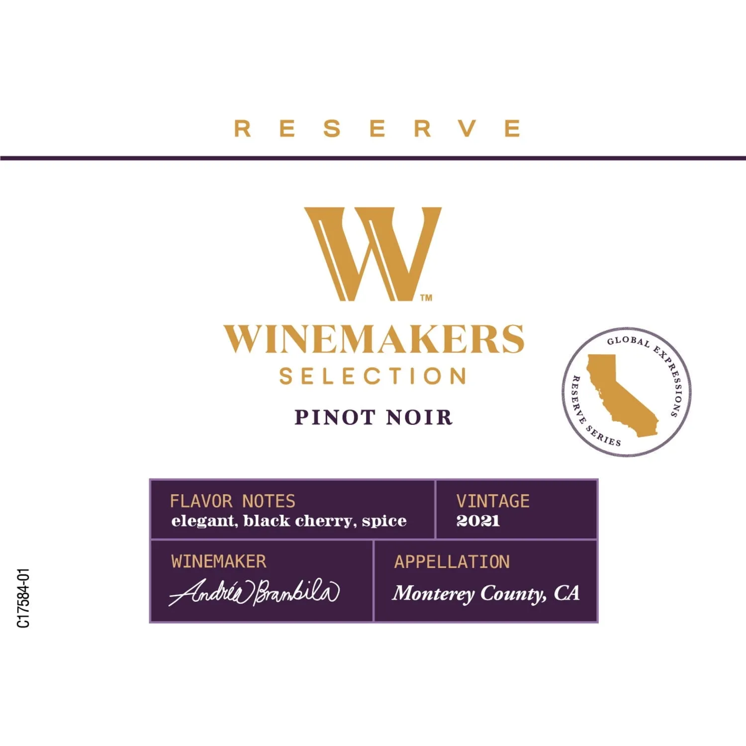 Winemakers Selection Reserve Pinot Noir California Red Wine, 750 ml Bottle, ABV 14.00%