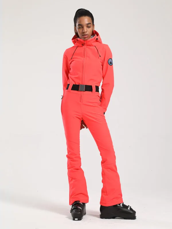 Women's Gsou Snow Classic Belted Flare One Piece Ski Suit