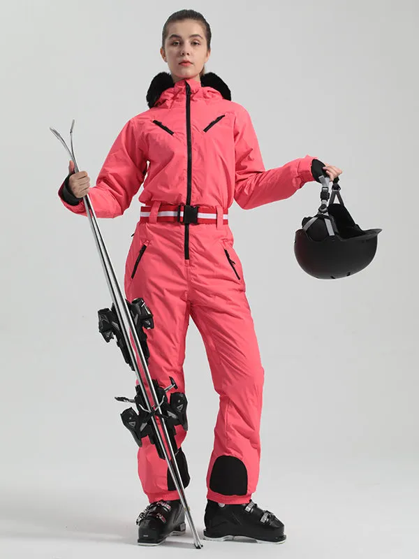 Women's Gsou Snow Padded Belt Ski Suit