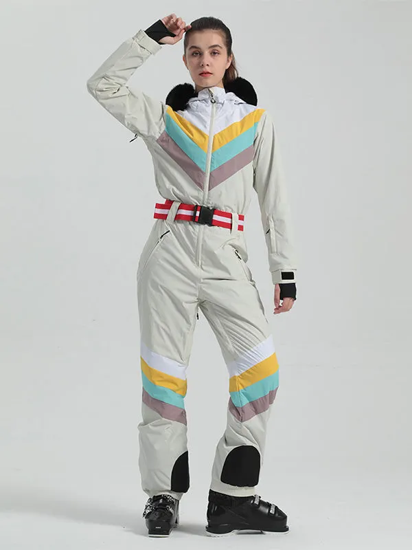 Women's Gsou Snow Padded V Stripe Ski Suit