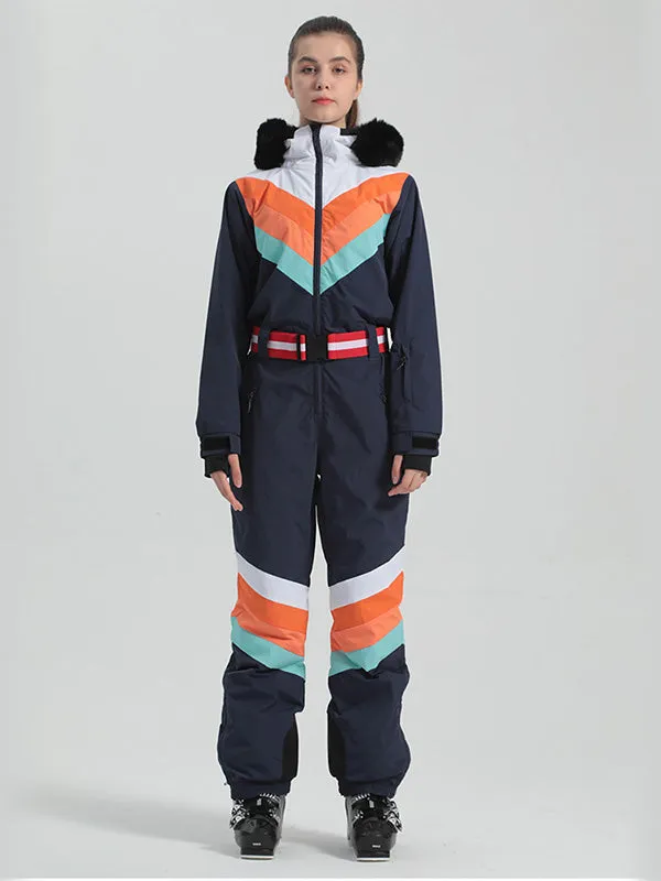 Women's Gsou Snow Padded V Stripe Ski Suit