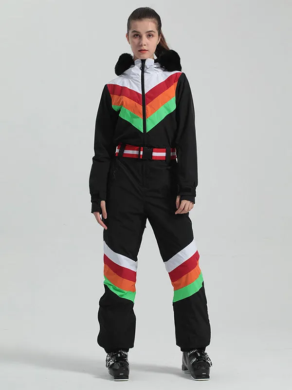 Women's Gsou Snow Padded V Stripe Ski Suit