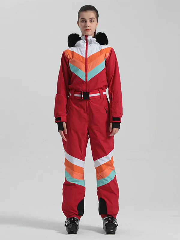 Women's Gsou Snow Padded V Stripe Ski Suit