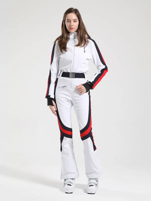 Women's Gsou Snow Retro Stripe Flare Ski Suit