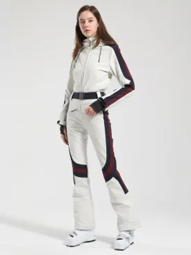 Women's Gsou Snow Retro Stripe Flare Ski Suit