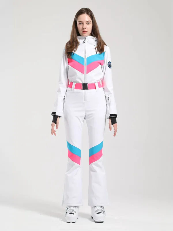 Women's Gsou Snow Retro V Striped Flare Ski Suit