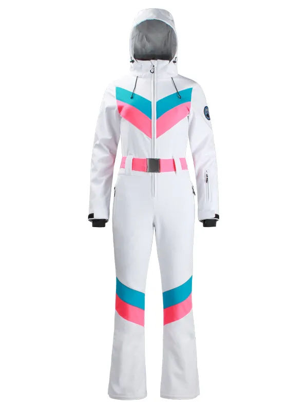 Women's Gsou Snow Retro V Striped Flare Ski Suit