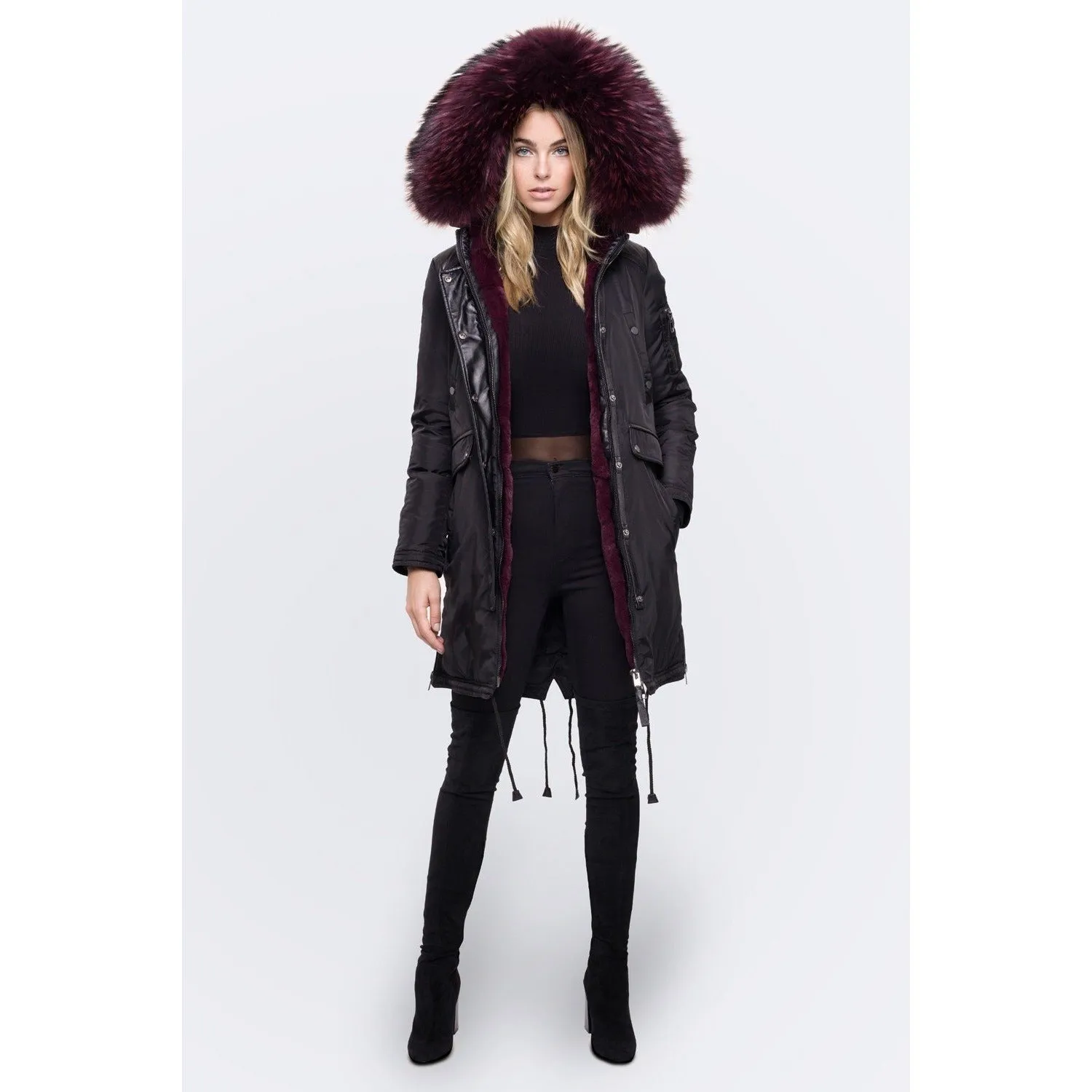 Women's Nicole Benisti Brera Coat - Black/Wine