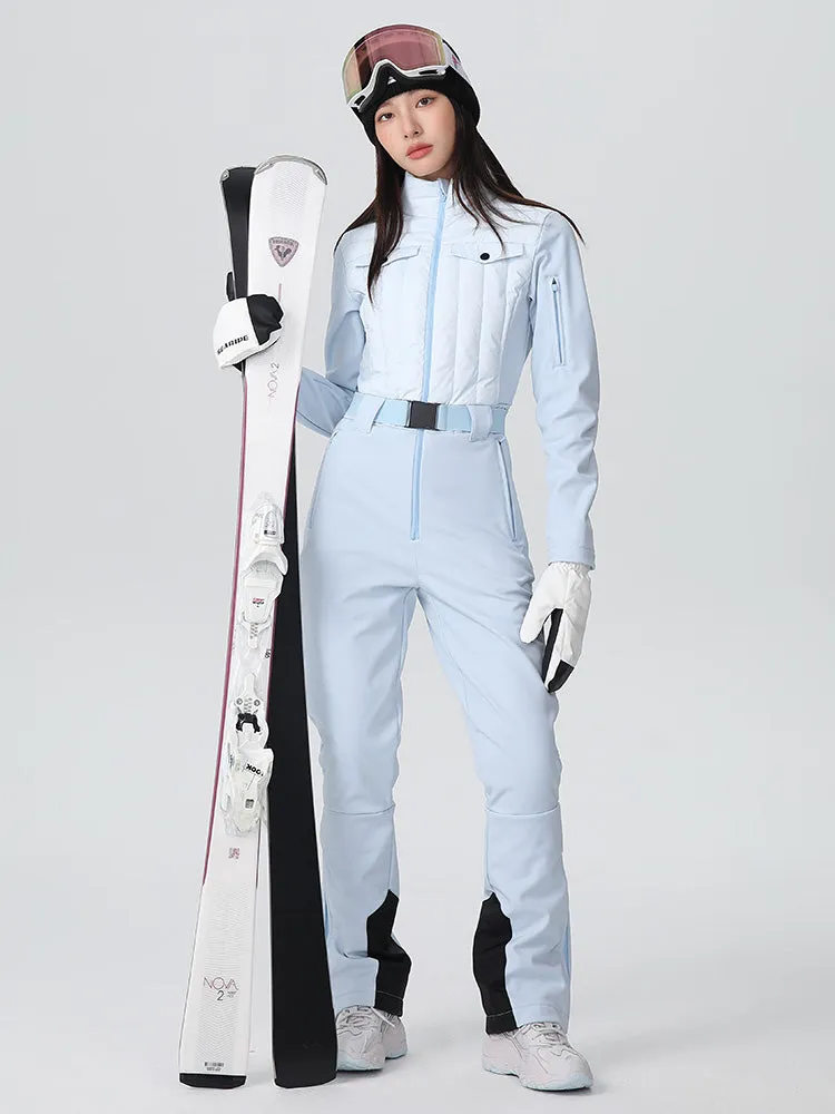 Women's One-piece Slim Ski Suits High elasticity Snow Jumpsuit