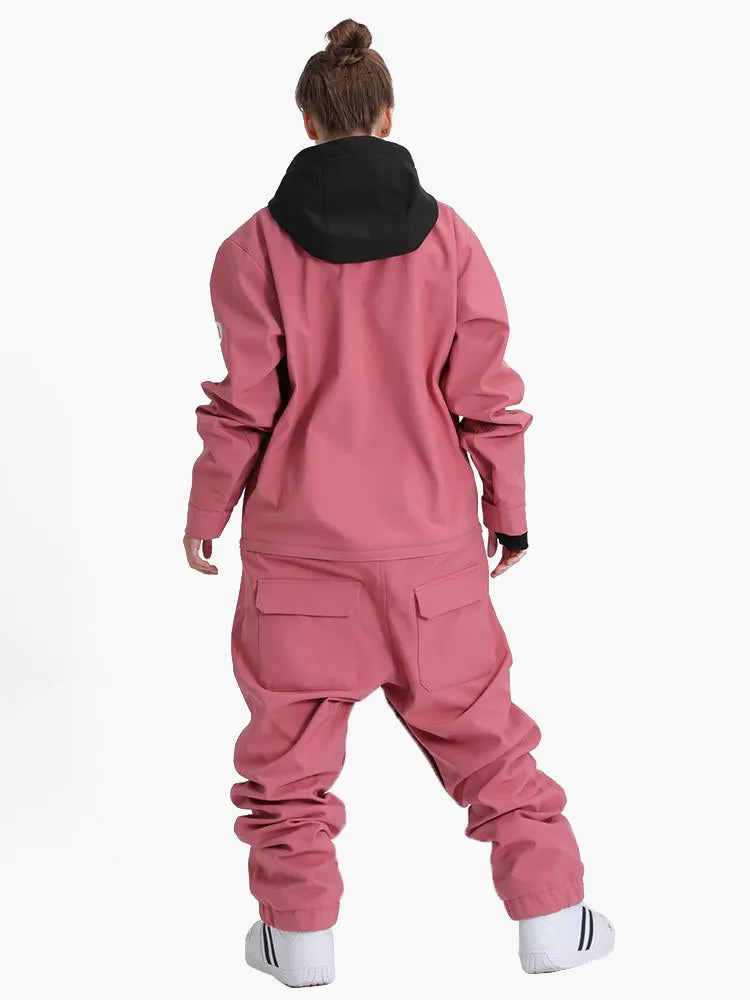 Women's Slope Star Pink One Piece Snowboard Suit Jumpsuit