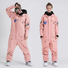 Women's SMN Slope Star Nasa Icon One Piece Ski Suits Winter Jumpsuit