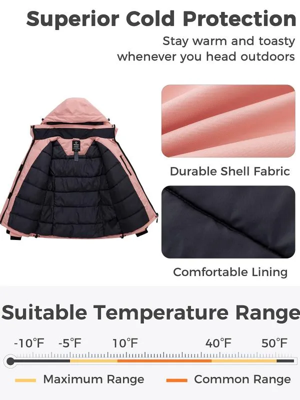 Women's Winter Puffy Jackets Waterproof Winter Coat with Hood Sustainable Fabrics