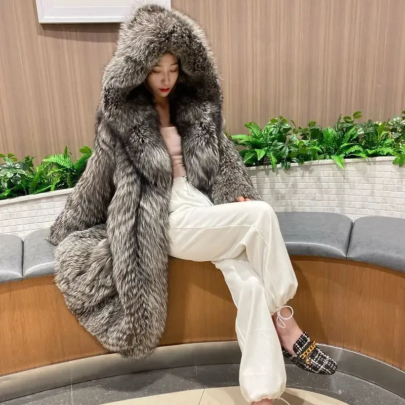 Yoko Hooded Fur Coat 🧥