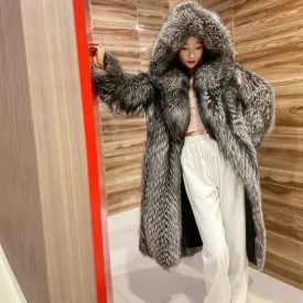 Yoko Hooded Fur Coat 🧥