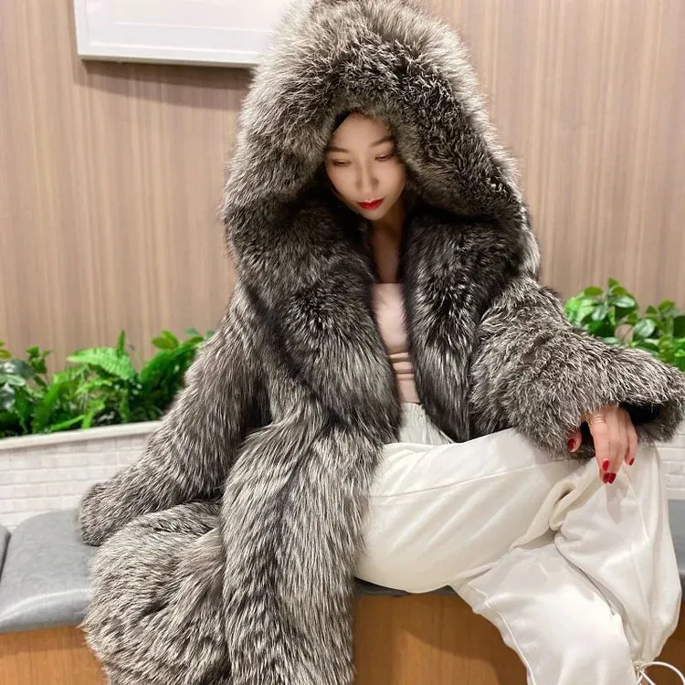 Yoko Hooded Fur Coat 🧥