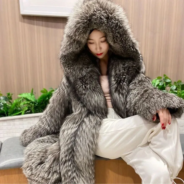 Yoko Hooded Fur Coat 🧥