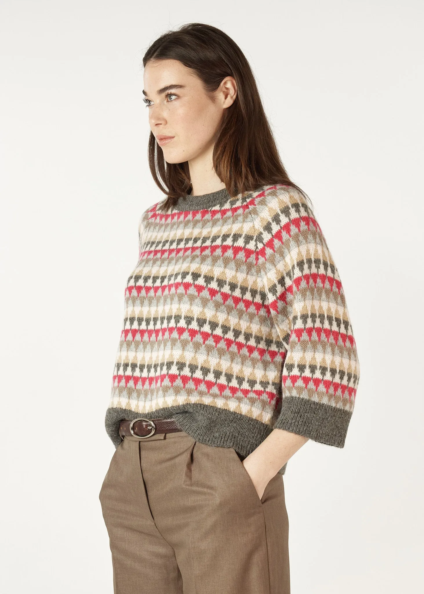 Zaket & Plover - Mohair Fairisle Jumper | ZP7109